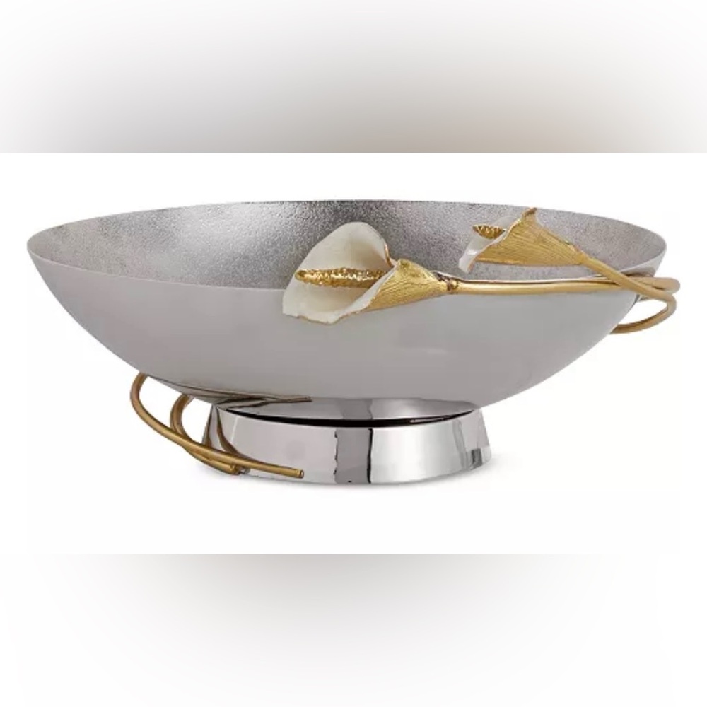 Michael Aram Silver and Gold Calla Lily Bowl